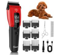 Hatteker Tondeuse pour chiens Tondeuse électrique professionnelle pour animaux avec 7500RPM Tondeuse chien chat sans fil Lumière auxiliaire