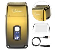Hatteker Triple Lames Foil Rasoir Électrique Rasoir pour Hommes Tondeuse à Barbe Humide et Sec Or