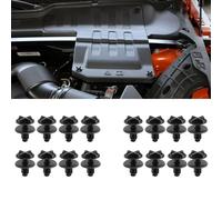 HattusaShield 16 Pièces Noir Rivet Clips en Plastique LR024316, Type Poussoir de Retenue Clips, Nylon Durable Trou de 9 mm, pour Couvercle de Batterie Land Rover Range Rover Discovery Evoque