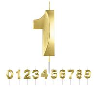 HattusaShield Bougies d'anniversaire Numéro 1,3D Diamant Or Bougie Chiffre 1, Bougies Gâteau Topper Decoration pour Anniversaires, Anniversaires de Mariage, Cérémonies de Remise des Diplômes, Fête