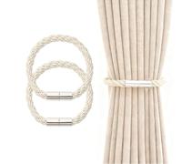 HattusaShield Lot de 2 Embrasses Rideaux Magnétiques, Embrasse pour Rideaux Beige Attaches de Fixation, Tricotées à la Main Design Moderne et Élégant pour Fenêtre de Maison et de Bureau Décoration