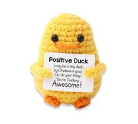 HattusaShield Mignon Canard au Crochet avec Carte de Message You're Ducking Awesome Décoration, Doux Créatif 8cm Laine Poche Tricoté Canard Cadeau d'anniversaire