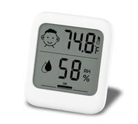 HATUSOKU Thermomètre numérique et hygromètre avec affichage du visage confortable, hygromètre, support, aimant, suspendu, simple, prévention des maladies infectieuses, prévention des coups de chaleur