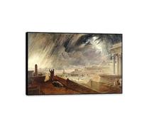 Hau3sh3a Conception pour la septième peste by John Martin Tableau Poster Reproduction de peintures célèbres tableau decoration vintage paysage décoration murale salon 105x70cm(41x28in) Cadre noir