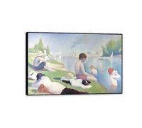 Hau3sh3a George SEURAT Wall Art Bathers at Asnieres Affiche post impressionnisme peinture de beaux-arts reproductions pour le salon de chambre à coucher 75x50cm(30x20in)