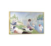 Hau3sh3a George SEURAT Wall Art Bathers at Asnieres Affiche post impressionnisme peinture de beaux-arts reproductions pour le salon de chambre à coucher 75x50cm(30x20in) encadré