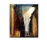 Hau3sh3a Lyonel Feininger CéLèBre Impression Sur Toile Église des minorités II Poster Reproduction De Peintures à L’Huile Abstrait Sur Toile Pour DéCoration De Salon85x70cm(33x27in) Toile uniquement