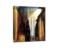 Hau3sh3a Lyonel Feininger CéLèBre Impression Sur Toile Église des minorités II Poster Reproduction De Peintures à L’Huile Abstrait Sur Toile Pour DéCoration De Salon35x30cm(14x12in) Cadre intérieur