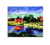 Hau3sh3a Max Pechstein reproduction sur toile A la rivière tableau peintres célèbres art mural expressioniste décoration murale pour salon et bureau70x60cm(28x24in) sans cadre