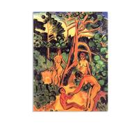 Hau3sh3a Max Pechstein reproduction sur toile Dans la forêt tableau peintres célèbres art mural expressioniste décoration murale pour salon et bureau80x60cm(31x24in) poster
