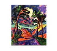 Hau3sh3a Max Pechstein reproduction sur toile Éclairage dans les dunes tableau peintres célèbres art mural expressioniste décoration murale pour salon et bureau60x50cm(24x20in) sans cadre