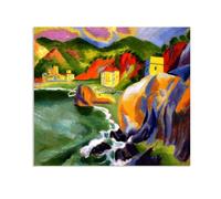 Hau3sh3a Max Pechstein reproduction sur toile Monte Rosse sur la mer tableau peintres célèbres art mural expressioniste décoration murale pour salon et bureau48x40cm(19x16in) sans cadre