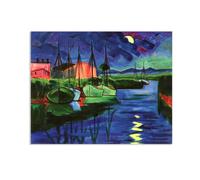 Hau3sh3a Max Pechstein reproduction sur toile Nuit tableau peintres célèbres art mural expressioniste décoration murale pour salon et bureau50x40cm(20x16in) poster