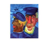 Hau3sh3a Max Pechstein reproduction sur toile Têtes de pêcheurs tableau peintres célèbres art mural expressioniste décoration murale pour salon et bureau85x70cm(33x27in) sans cadre
