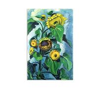 Hau3sh3a Max Pechstein reproduction sur toile Tournesols tableau peintres célèbres art mural expressioniste décoration murale pour salon et bureau60x95cm(24x37in) sans cadre