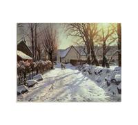 Hau3sh3a Peder Monsted Poster Le chemin du retour 1923 Reproduction d'Art Célèbre Impression sur Toile Paysage Scandinave Forestier Décor Mural pour Salon et Chambre90x70cm(35x28in) Sans cadre