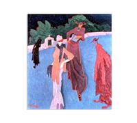 Hau3sh3a Tableaux CéLèBres Lyonel Feininger Jésuites I Poster Reproduction sur Toile Art Mural Tableaux Decoratifs Muraux Salon48x40cm(19x16in) Toile uniquement