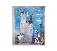 Hau3sh3a Tableaux CéLèBres Lyonel Feininger Montmartre, Paris Poster Reproduction sur Toile Art Mural Tableaux Decoratifs Muraux Salon65x50cm(26x19in) Toile uniquement