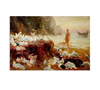 Hau3sh3a Un vagabond du vieux monde Briton Riviere Impression sur Toile Reproduction d'Art Célèbre Tableau Encadré Grand Format pour Salon Chambre Salle à Manger Déco 45x30cm(18x12in) poster