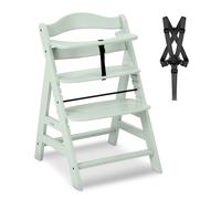 Hauck Chaise haute bébé Alpha Plus – Évolutive dès 6 mois, Harnais 5 points, Bois FSC – Menthe