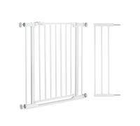 Hauck Barrière sécurité Clear Step 2 Ext. 21 cm (L96-101) Sans perçage Seuil ultra plat Métal blanc