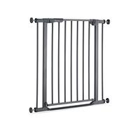 hauck Barriere de Securite Enfant Clear Step Autoclose 2(Largeur 75 à 80 cm) - Seuil Ultra Plat, Hauteur 77 cm, sans Percage, Ouverture Bilatèrale à 1 Main, Fermeture Automatique, Métal Gris Foncé
