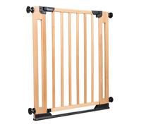 hauck Barrière de Sécurité Enfant en Bois, Fermeture Automatique, Hêtre | Largeur réglable de 75 à 80 cm par vis de réglage, seuil plat, ouverture à une main I Barrière enfant à fixer par perçage