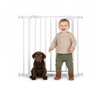 hauck Barrière de Securite Enfant Open N Stop 2 (Largeur 75 à 80 cm) - Sans Percage, Ouverture Bilatèrale à 1 Main, Verrouillage Manuel - Métal Blanc