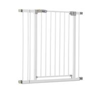 hauck Barriere de Securite Enfant Open N Stop KD avec Extension 9 cm (Largeur 84 à 89 cm), Sans Percage, Fermeture Facile, Ouverture Bilatèrale à 1 Main, Métal - Blanc