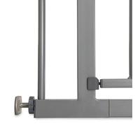 hauck Barriere de Securite Enfant Porte et Escalier et Barriere Chien Stop N Safe 2 incl. Extension de 9 cm, pour Largeur de 84 à 89 cm, Sans Percage - Usage Intérieur, Métal Gris