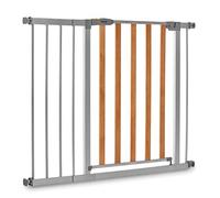 hauck Barrière de Sécurité pour Enfants Wood Lock 2 in xtension de 21 cm / de 96 à 101 cm / Sans Percage / Métal et Bois / gris