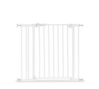 hauck Barrière Sécurité Enfant Clear Step 2 avec Extension 9 cm (Largeur 84 à 89 cm) - Seuil Ultra Plat, Sans Percage, Ouverture Bilatèrale à 1 Main - Métal Blanc