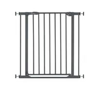 hauck Barrière Sécurité Enfant Clear Step 2 (Largeur 75 à 80 cm) - Seuil Ultra Plat, Sans Percage, Ouverture Bilatèrale à 1 Main , Verrouillage Manuel - Métal Gris Foncé