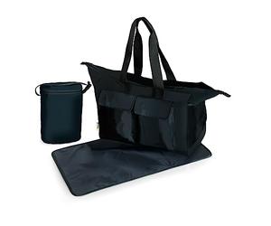 Hauck Care Me Sac à Langer pour Maman et Bébé Grande Capacité avec Plusieurs Poches pour les Affaire de Bebe, Matelas à Langer et Pochette Isotherme Inclus - noir