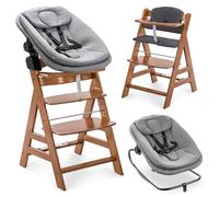 hauck Chaise Haute Bébé Alph avec Siège Highchair Bouncer - Walnut