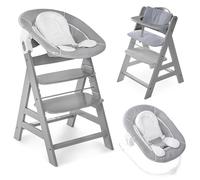 hauck Chaise Haute Bébé Alph avec Siège Nouveau-Né 2 en 1 - Grey