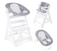 hauck Chaise Haute Bébé Alph avec Siège Nouveau-Né 2 en 1 - White