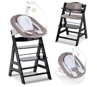 hauck Chaise Haute Bébé Alph avec Siège Nouveau-né Deluxe - Black