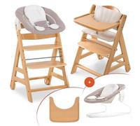 hauck Chaise Haute Bébé Alpha Move avec Siège Nouveau-né 2 en 1 - Natural
