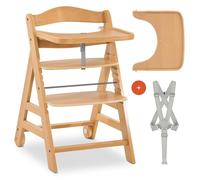 hauck Chaise Haute Bébé Alpha Move en Bois avec Plateau Repas - Natural