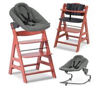 hauck Chaise Haute Bébé Alpha Plus Premium - Évolutive avec Siège Amovible, Coussin Rembourré et Réducteur en Coton - Liège