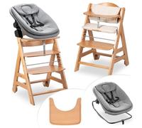 hauck Chaise Haute Bébé Bet avec Siège Highchair Bouncer - Natural