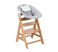 hauck Chaise Haute Bébé Bois Alpha Newborn Set Pre, Nature Grey