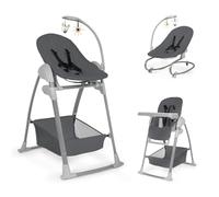 hauck Chaise Haute Bébé Évolutive Sit N Relax 3 en 1, Dark Grey | Transat, balancelle avec arche de jeux, tablette repas, roues, panier, réglable en hauteur, pliable, jusqu'à 15 kg