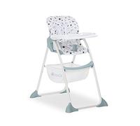 hauck Chaise Haute Bébé Pliable et Légère Sit N Fold dès 6 Mois jusqu’à 15 kg, avec Tablette Repas Amovible, Dossier Réglable à Une Main, Grand Panier de Rangement - Space Blanc