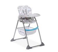 hauck Chaise Haute Bébé Sit N Fold - Utilisable dès 6 Mois à 15 kg, Pliable et Réglable, Tablette Repas Amovible, Dossier Inclinable à 1 Main, Légère, Panier - Cercles Bleu Gris