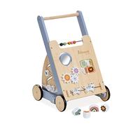 hauck Chariot de Marche Bebe Learn to Walk dès 12 Mois, Trotteur Bébé en Bois FSC® avec Jeux de Motricité, Tableau d'Activités, Système de Frein