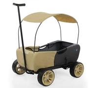 hauck Chariot de Transport Eco Mobil avec Toit Pare-Soleil, pour Deux Enfants à Partir de 2 Ans, Charge Admissible 50 kg, Stable, Pliable, Frein d'Arrêt, Timon Suspendu et Amovible, Forest L