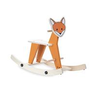 hauck Cheval a Bascule Rock N Swing en Bois (Certifié FSC), dès 18 Mois, Base Convertible en Fonction Fixe - Renard