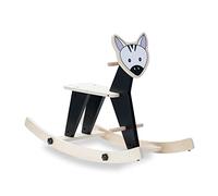 hauck Cheval a Bascule Rock N Swing en Bois (Certifié FSC), dès 18 Mois, Base Convertible en Fonction Fixe - Zèbre